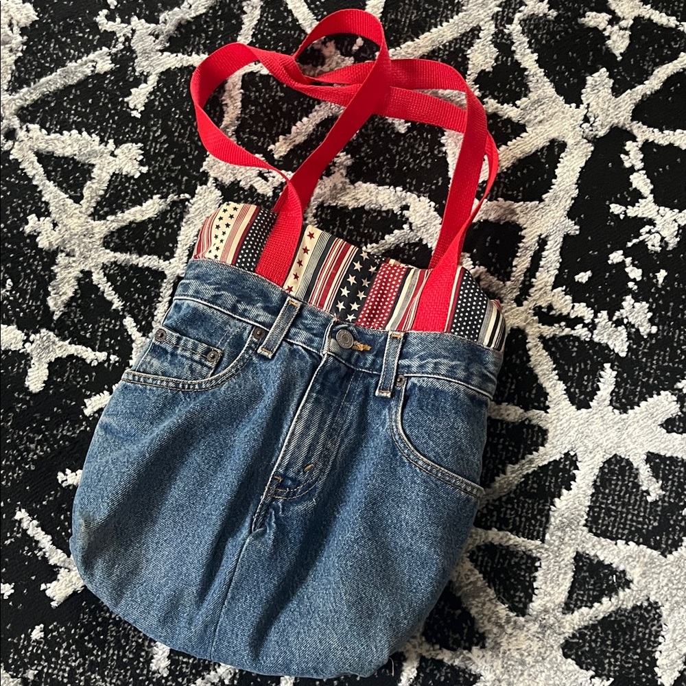 Signature by Levi Strauss Denim Tote with Red Straps